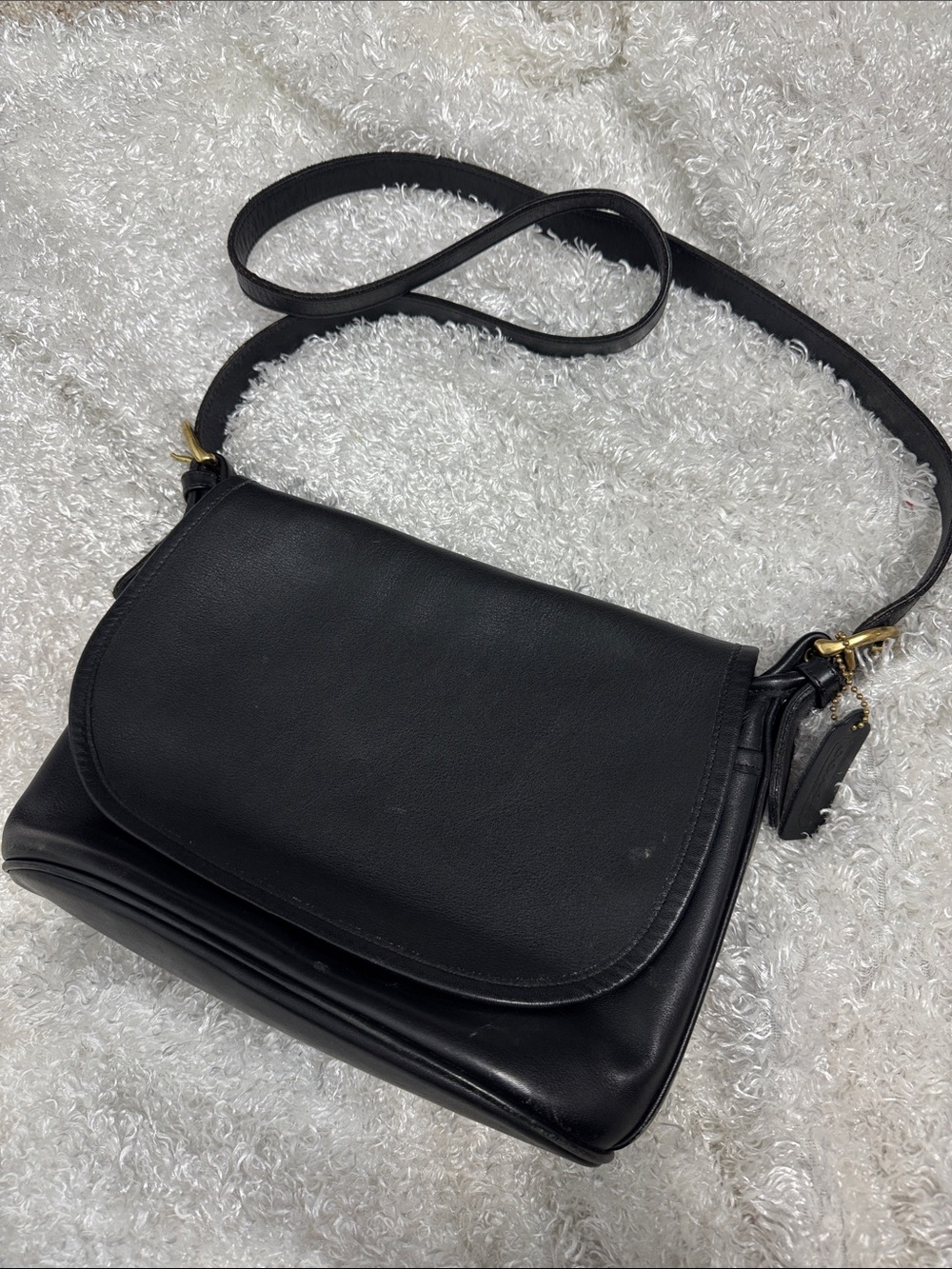 Vintage coach black leather purse